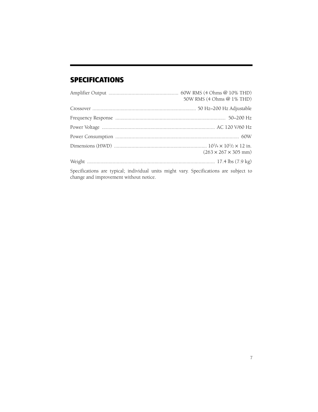 RCA 40-5023 manual Specifications 