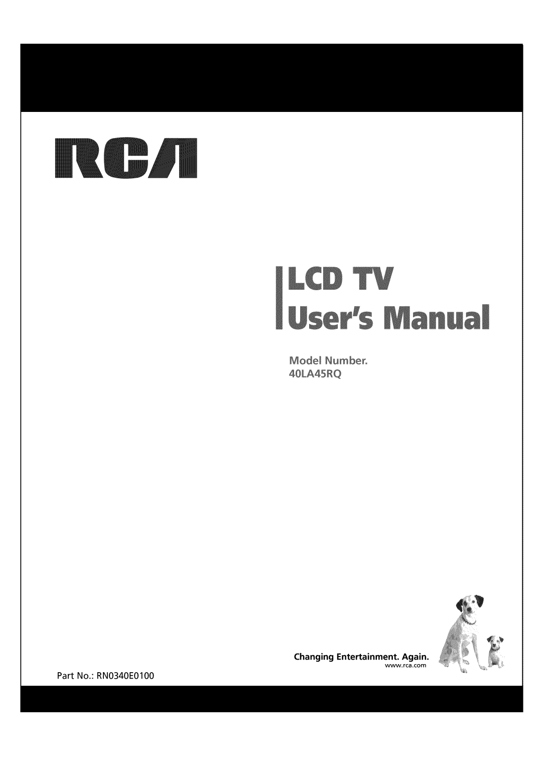 RCA 40LA45RQ manual ModeJ Number, Part No. RNO340E0100 