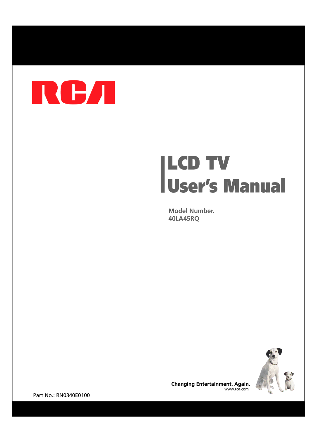 RCA 40LA45RQ manual Model Number LA45RQ 