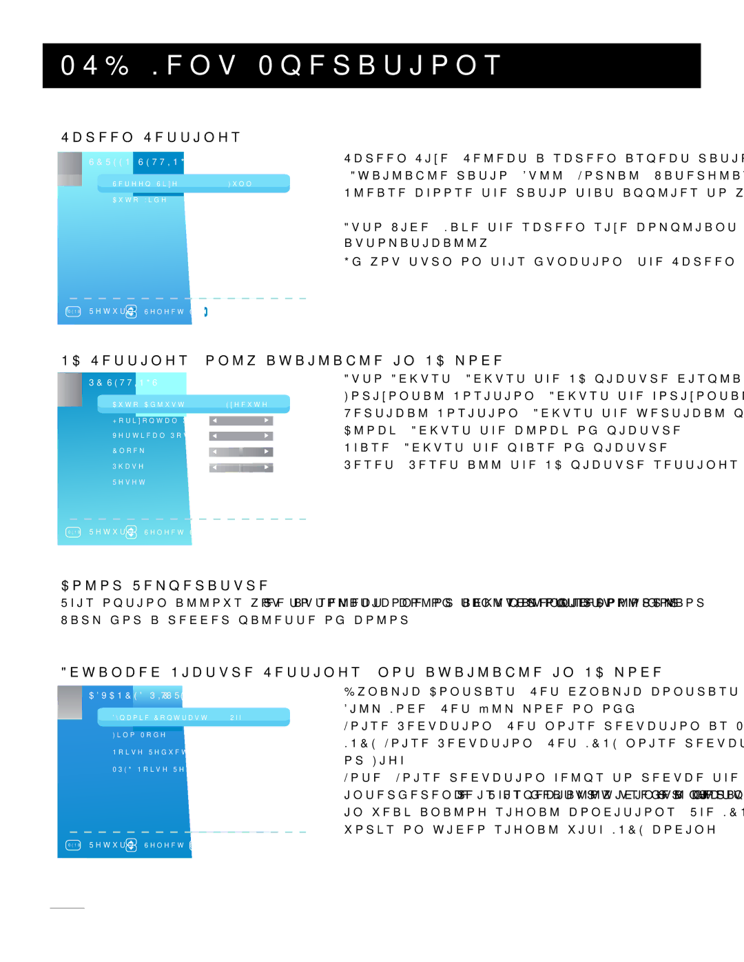 RCA 40LA45RQ manual Screen Settings, PC Settings only available in PC mode, Color Temperature 