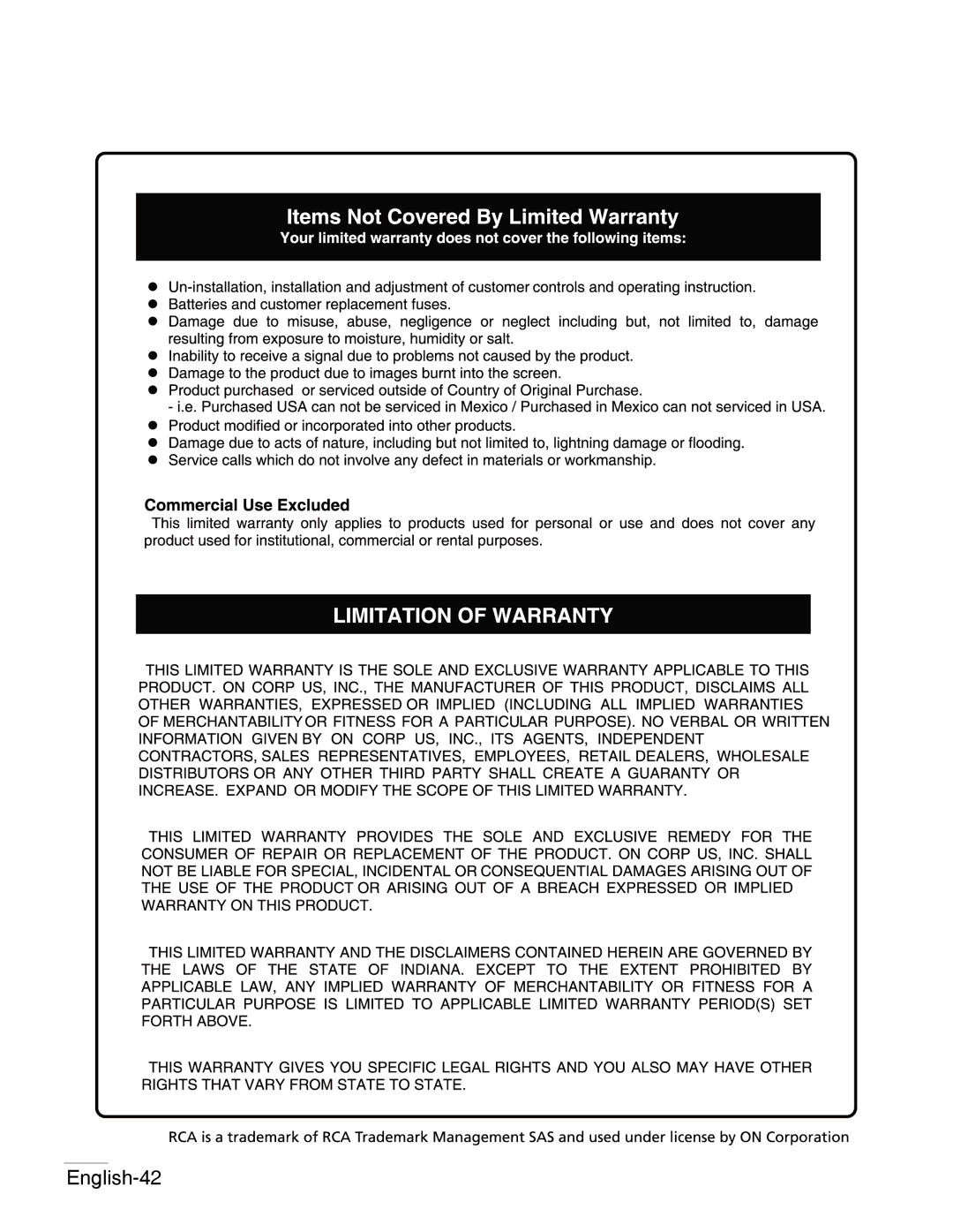 RCA 42PA30RQ user manual English-42 