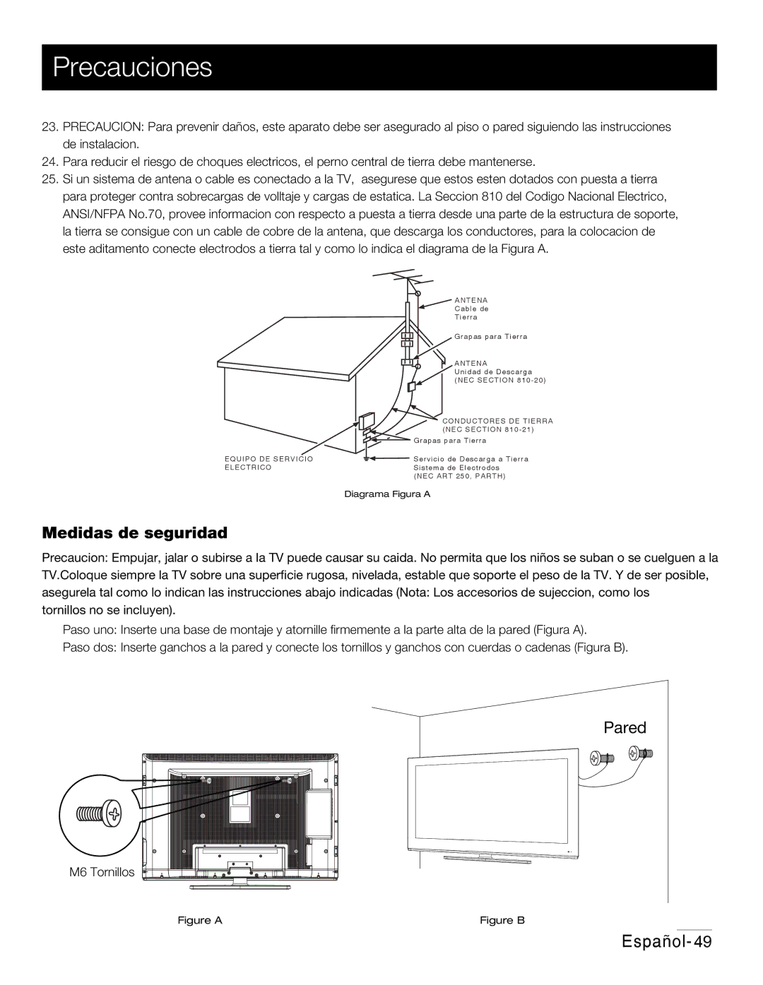 RCA 42PA30RQ user manual Medidas de seguridad 