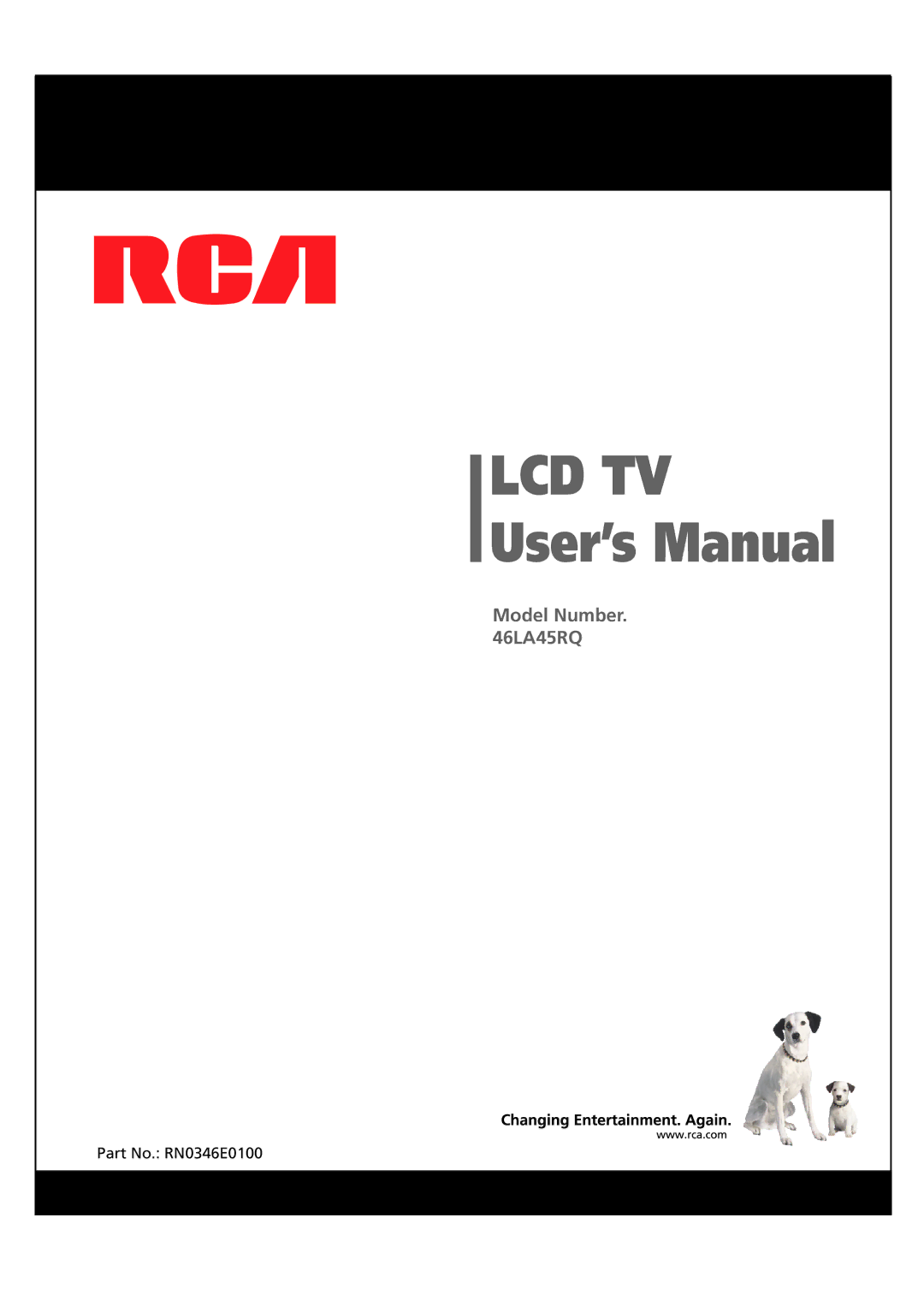 RCA 46LA45RQ manual Model Number LA45RQ 