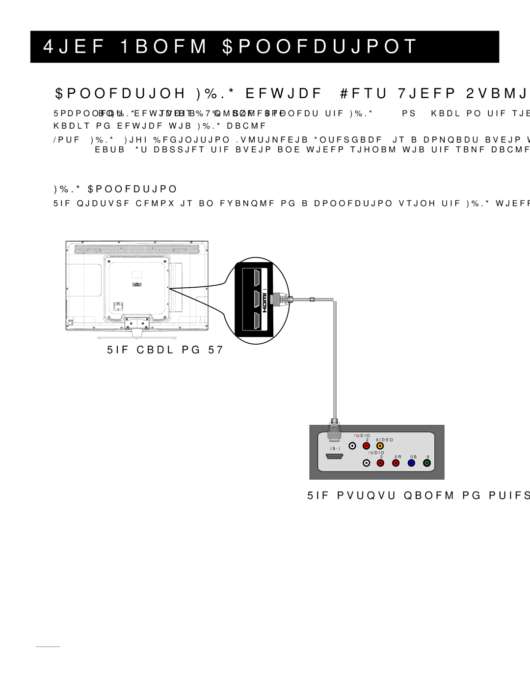 RCA 46LA45RQ manual Connecting Hdmi device Best Video Quality, Hdmi Connection 