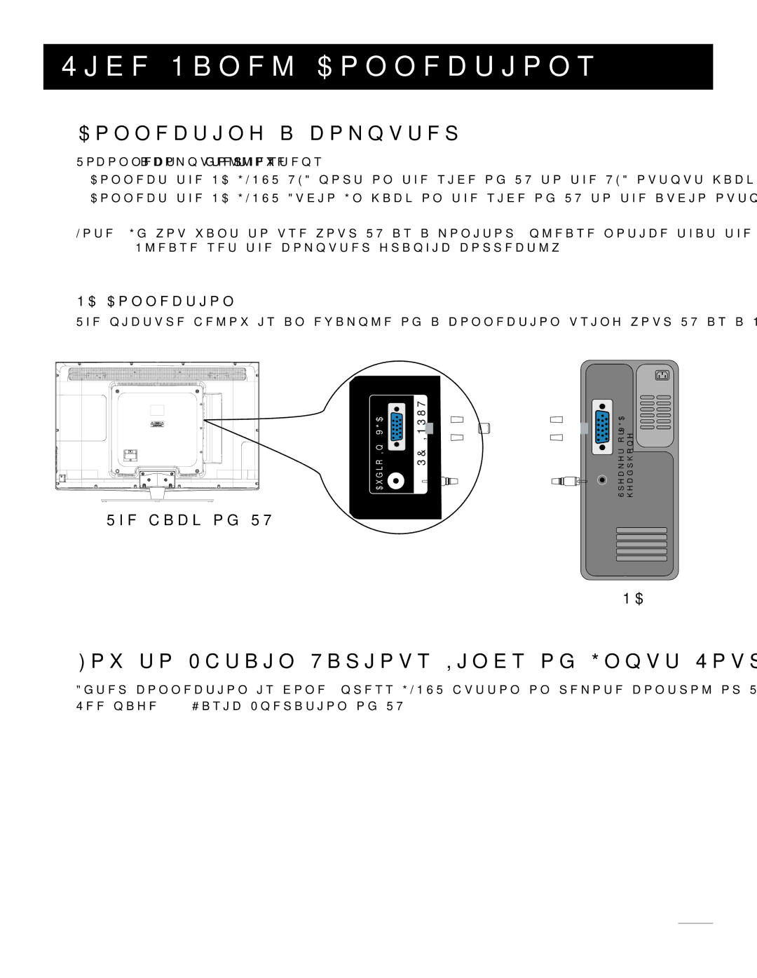 RCA 46LA45RQ manual Connecting a computer, How to Obtain Various Kinds of Input Sources, PC Connection 