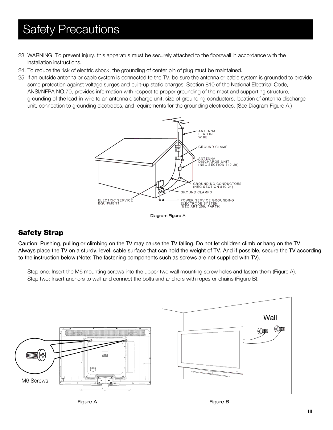 RCA 46LA45RQ manual Safety Strap 