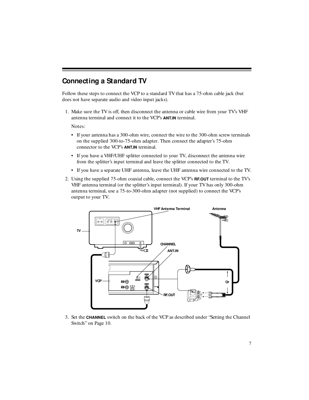 RCA 40, 50 owner manual Connecting a Standard TV 