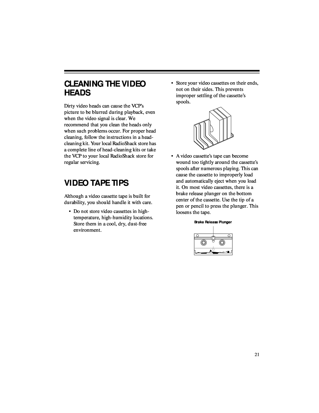 RCA 40, 50 owner manual Cleaning The Video Heads, Video Tape Tips 