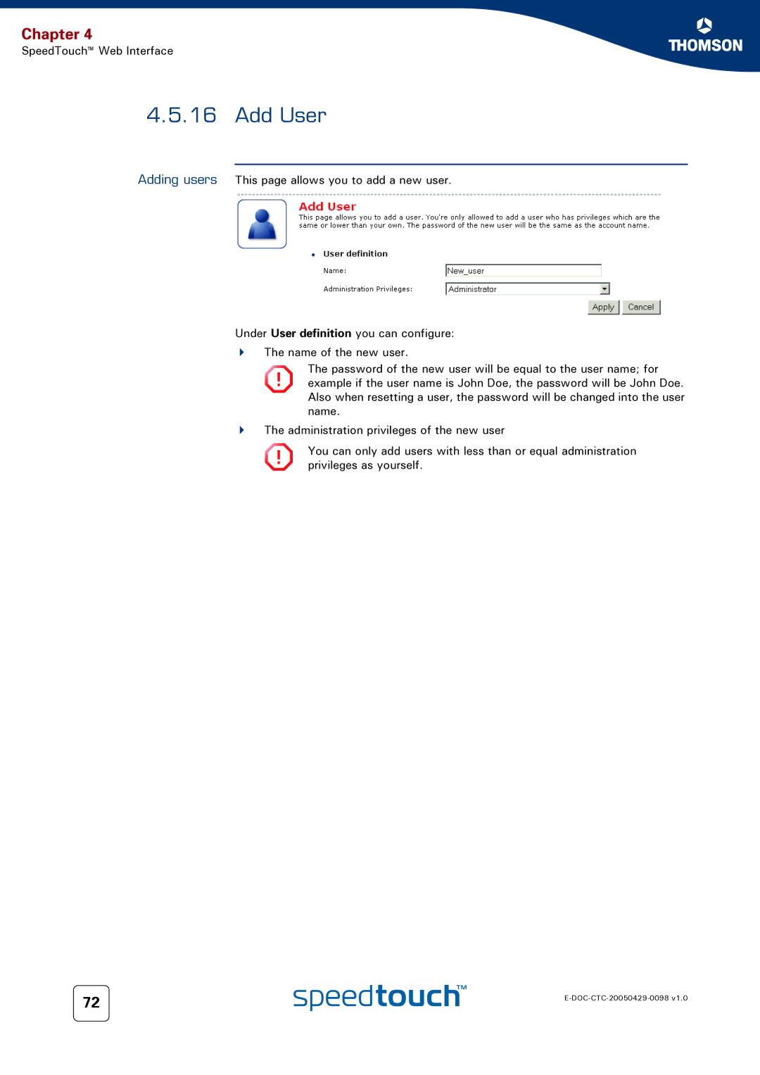 RCA 516 manual Add User 