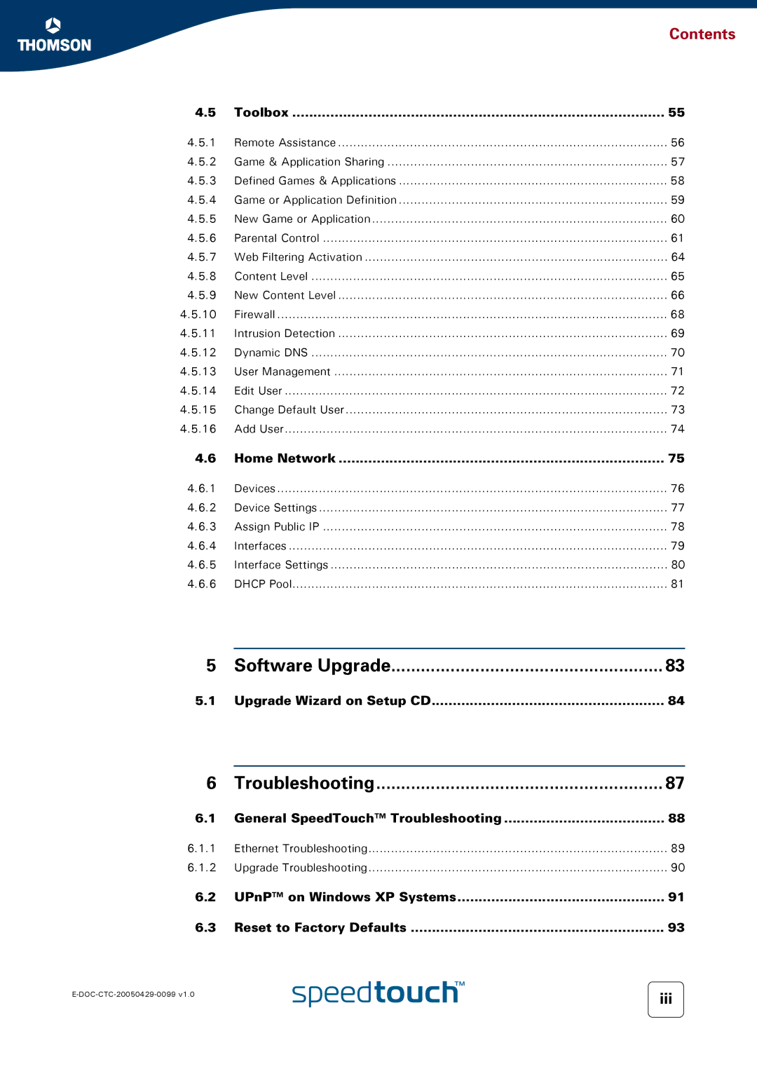 RCA 536 manual Toolbox, Ethernet Troubleshooting Upgrade Troubleshooting 