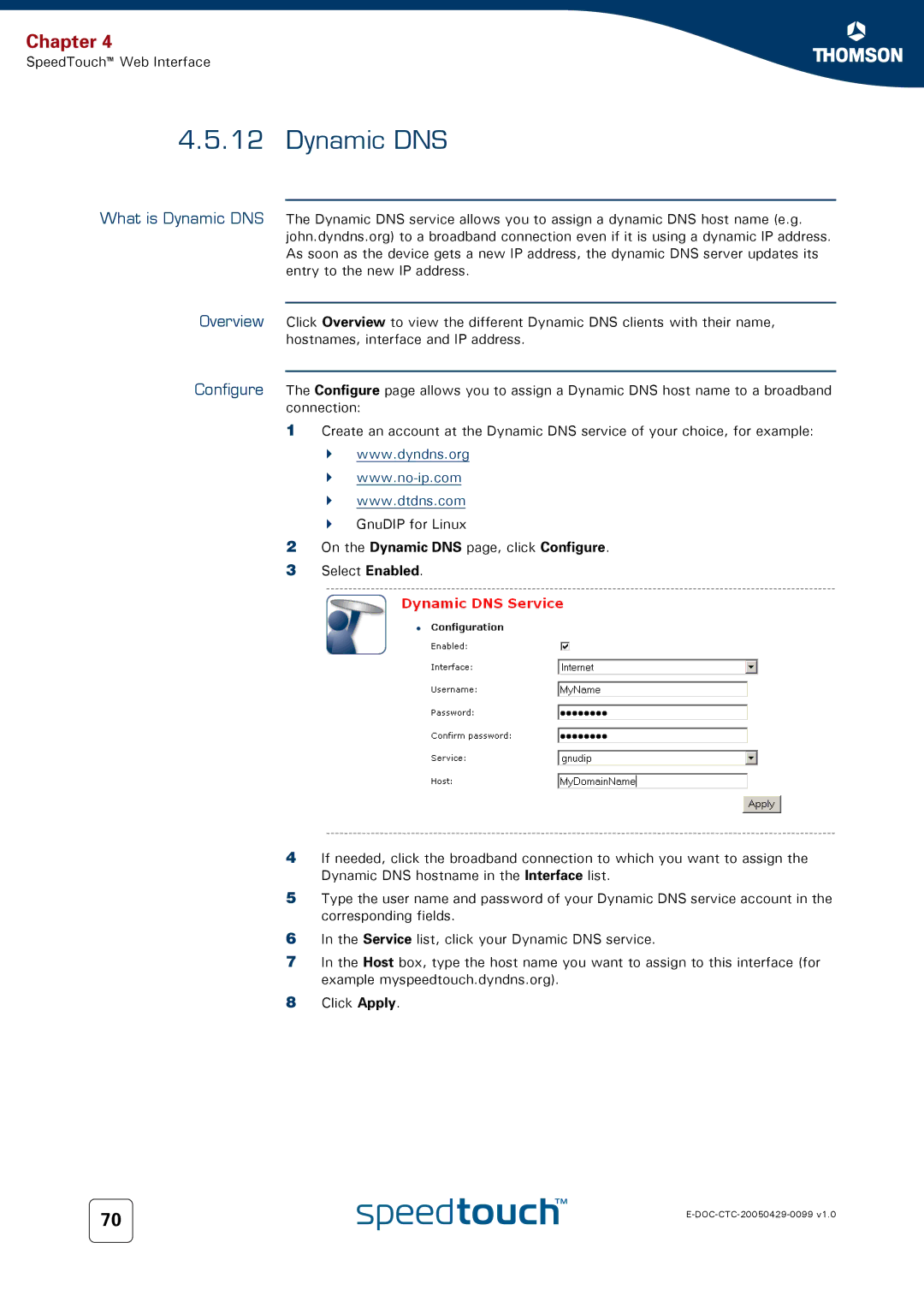 RCA 536 manual On the Dynamic DNS page, click Configure 