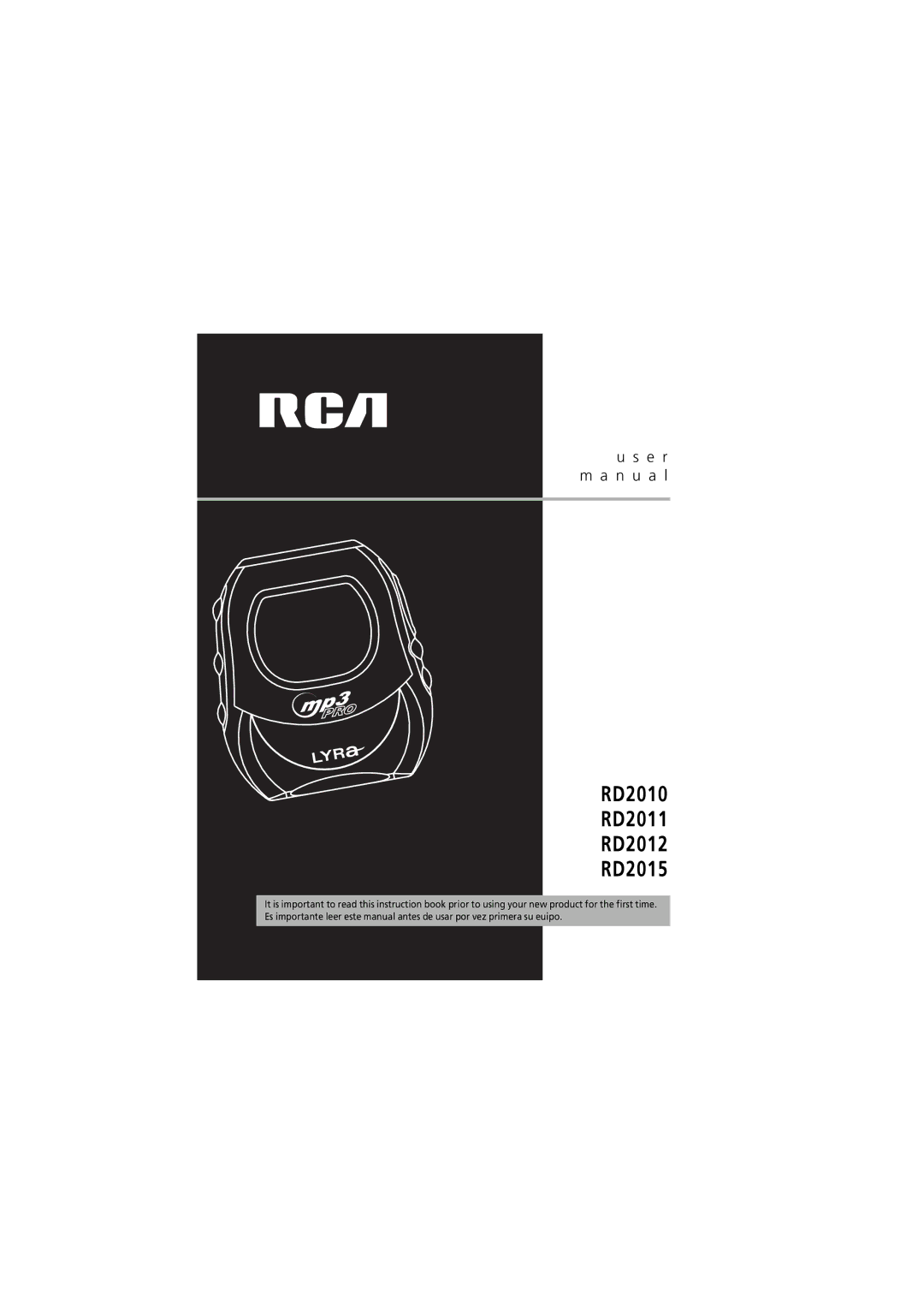 RCA 5588825C manual RD2010 RD2011 RD2012 RD2015 