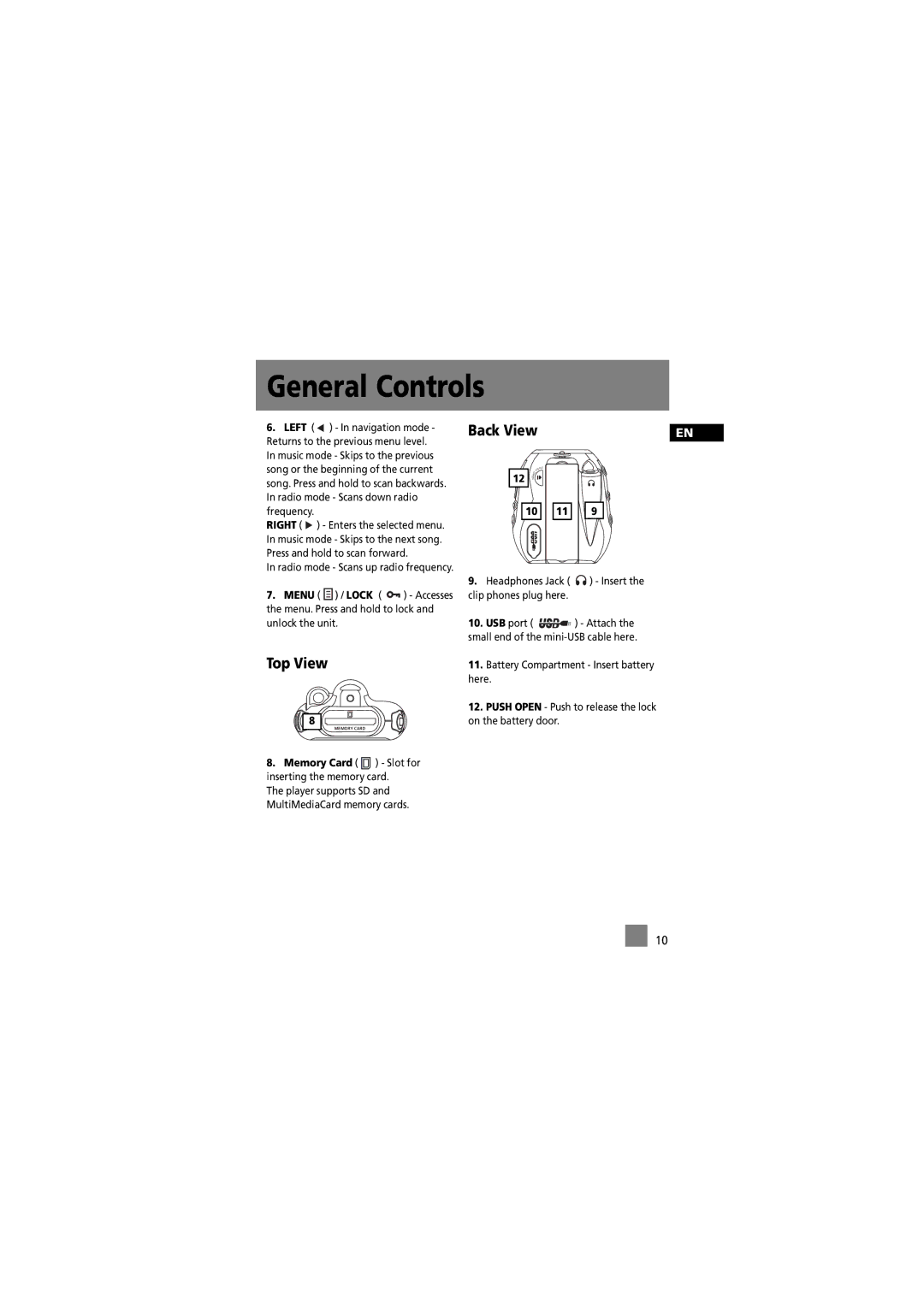 RCA 5588825C manual Top View, Back View 