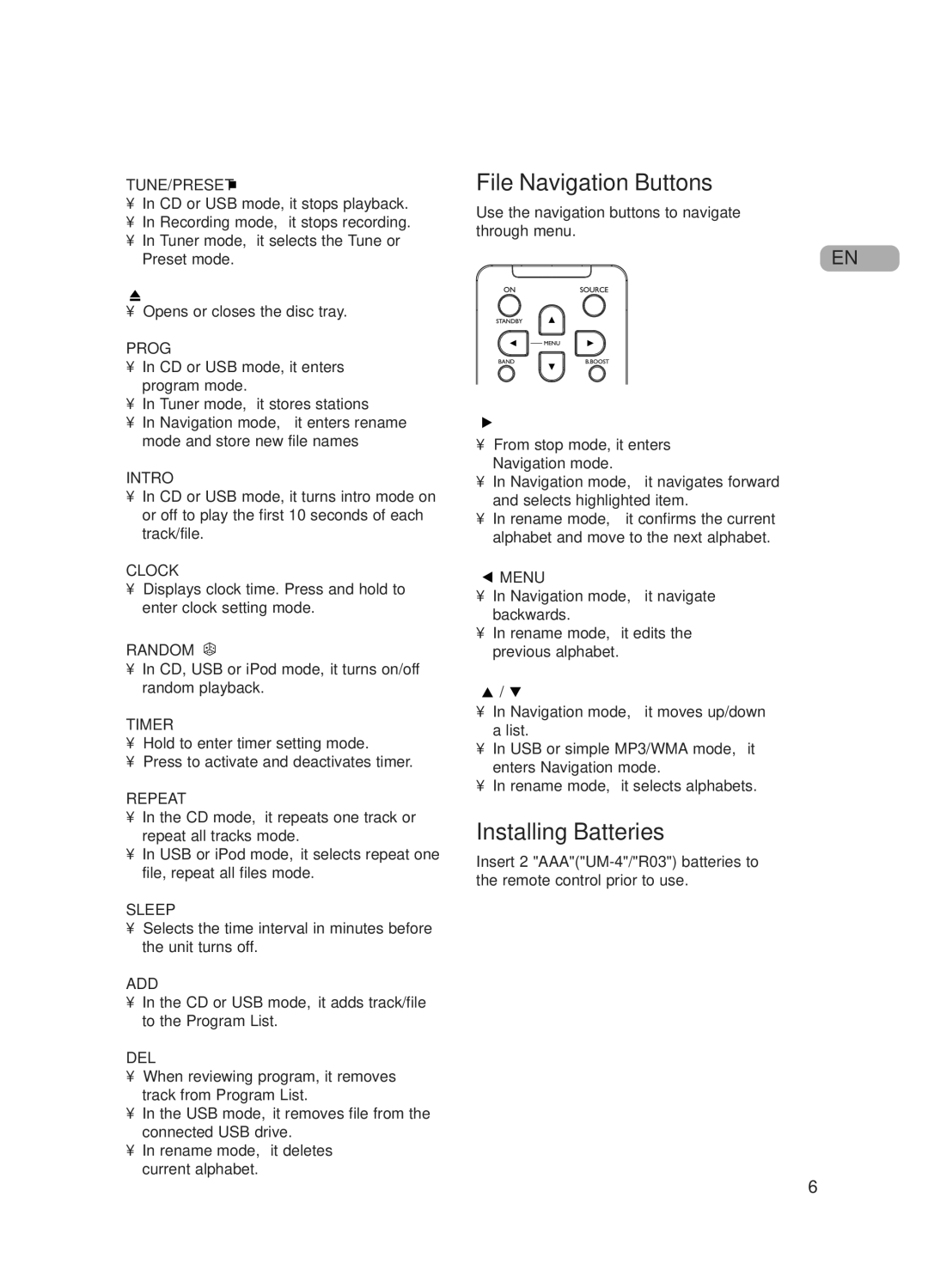 RCA 5643738A user manual Installing Batteries, Intro 