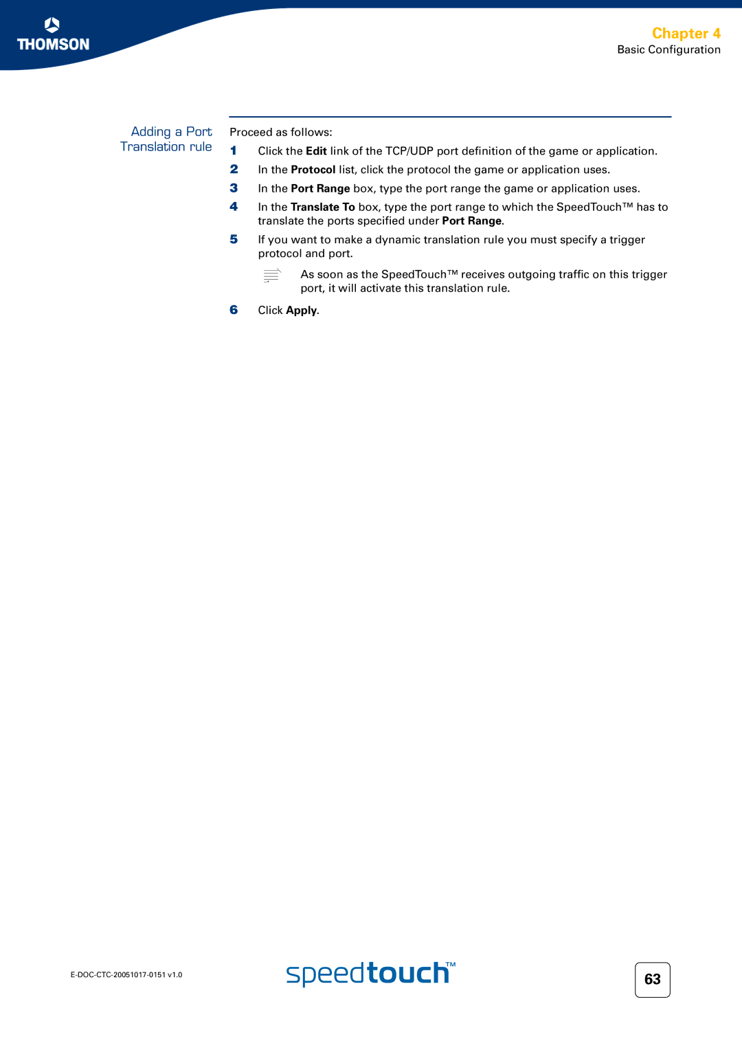 RCA 620, 608WL, 605 manual Adding a Port Translation rule 