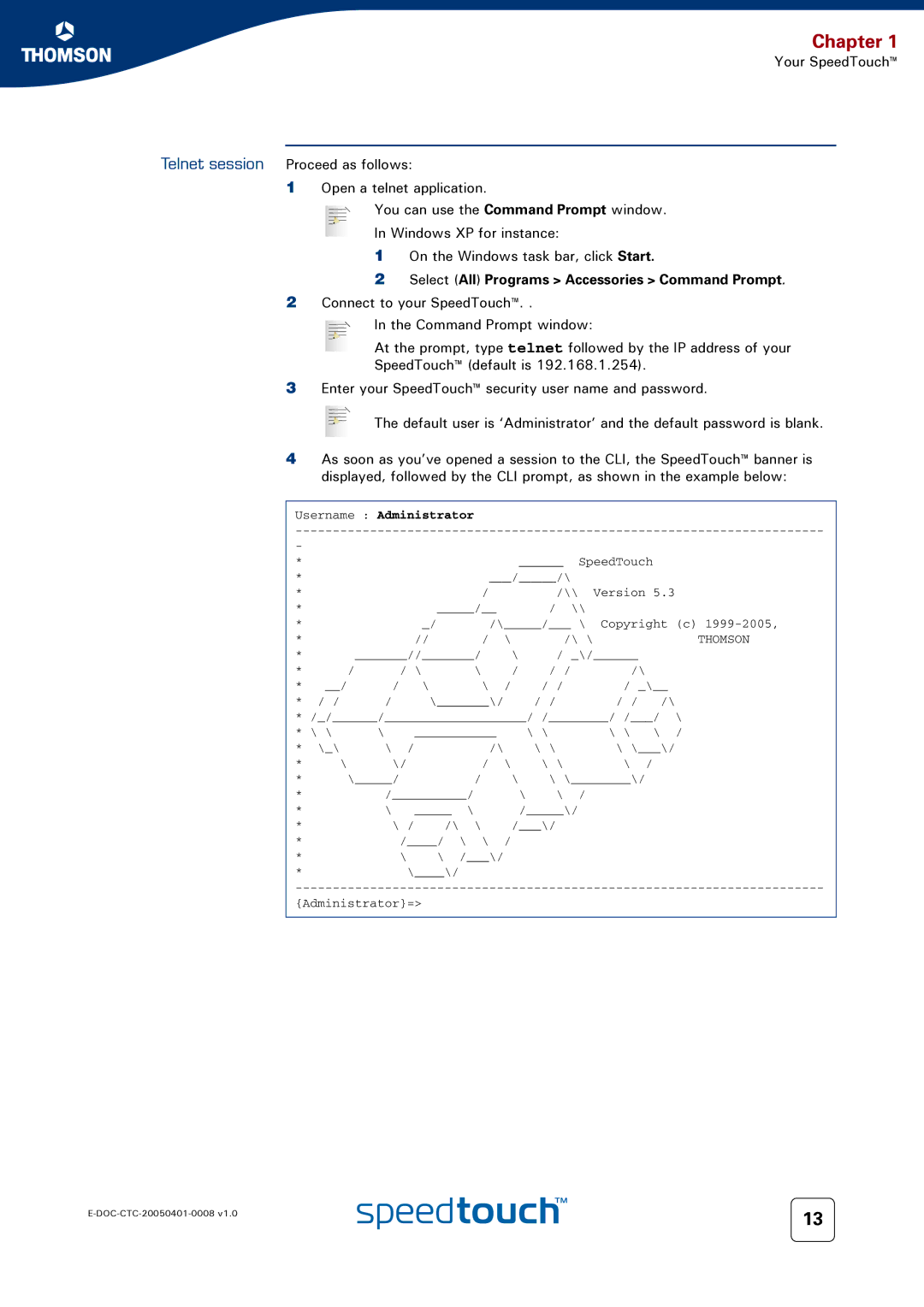 RCA 716v5 (WL) manual Select All Programs Accessories Command Prompt, Username Administrator 