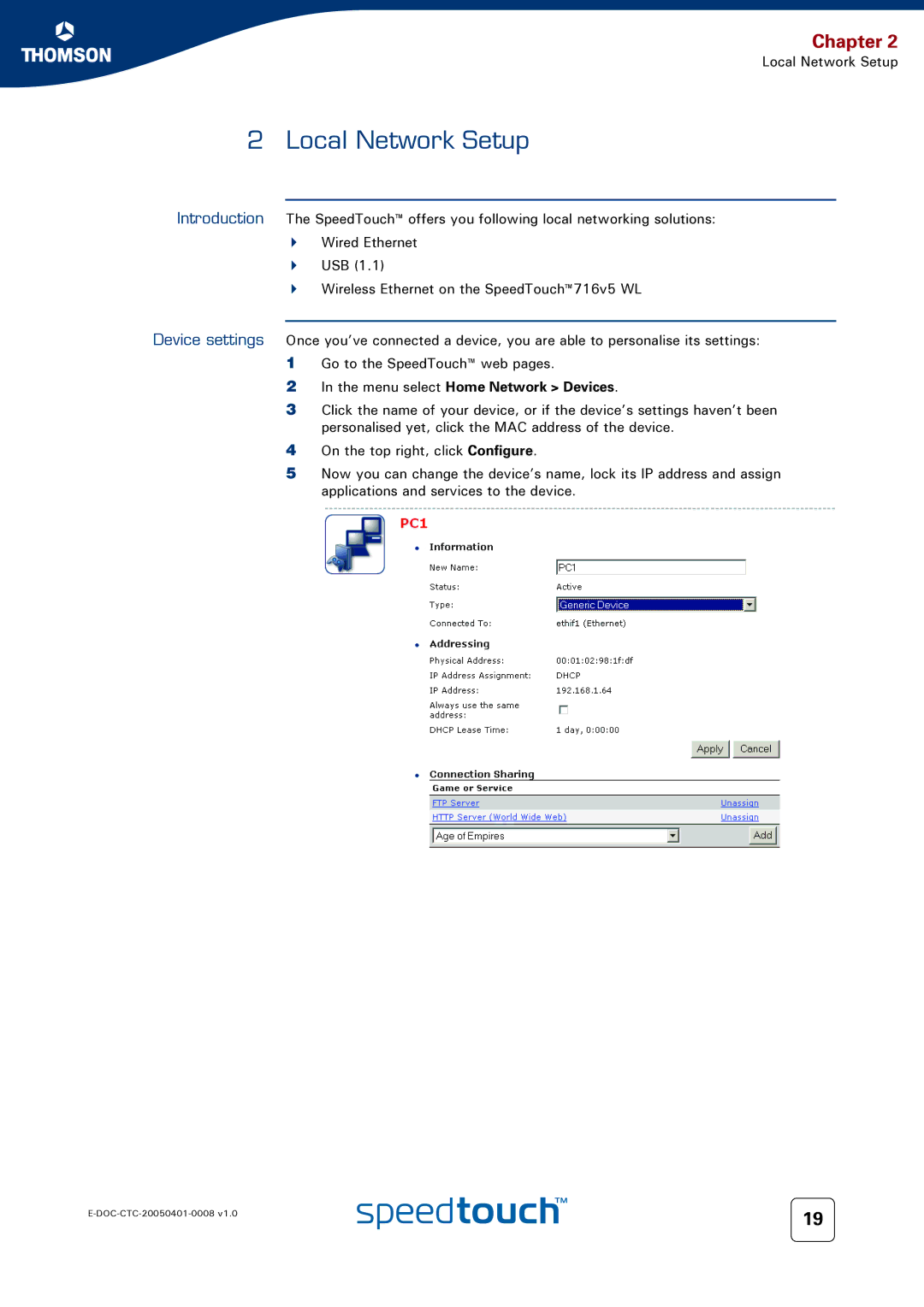 RCA 716v5 (WL) manual Local Network Setup, Menu select Home Network Devices 