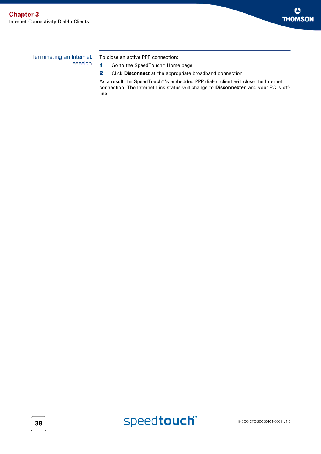 RCA 716v5 (WL) manual Terminating an Internet session 