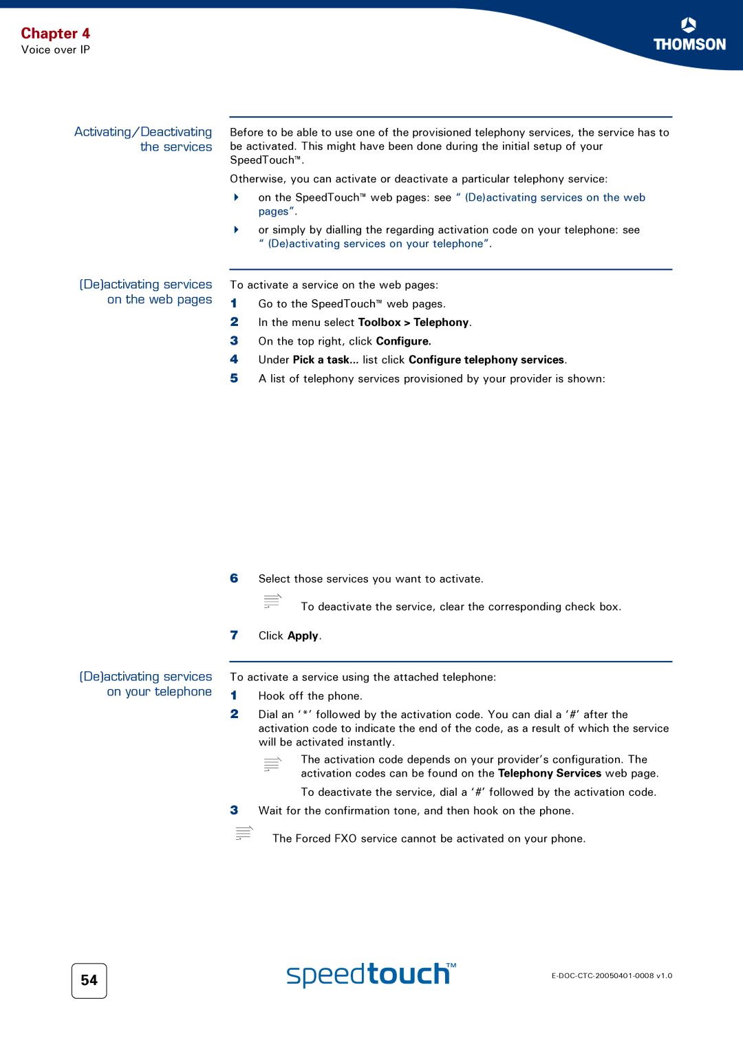 RCA 716v5 (WL) manual Under Pick a task... list click Configure telephony services 