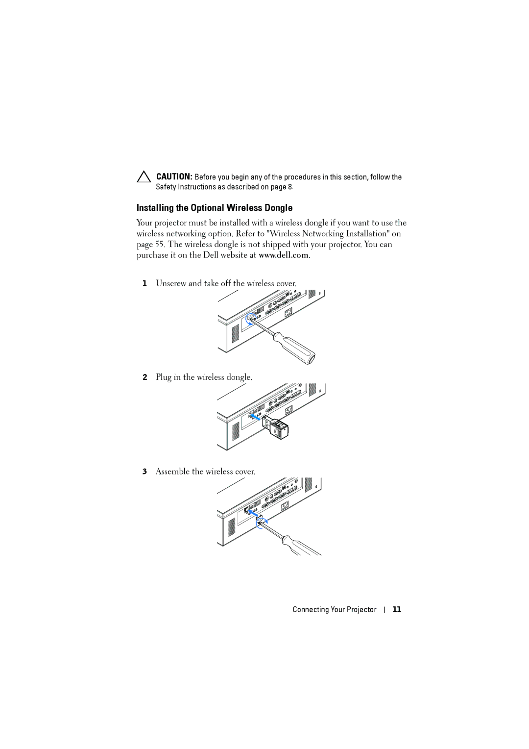 RCA 7700 manual Installing the Optional Wireless Dongle 