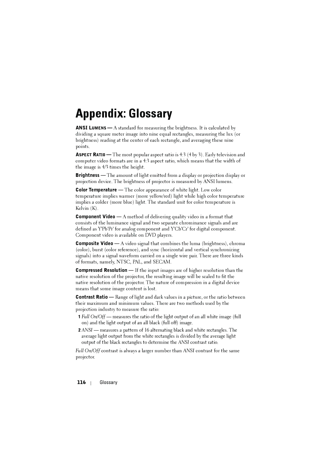 RCA 7700 manual Appendix Glossary 