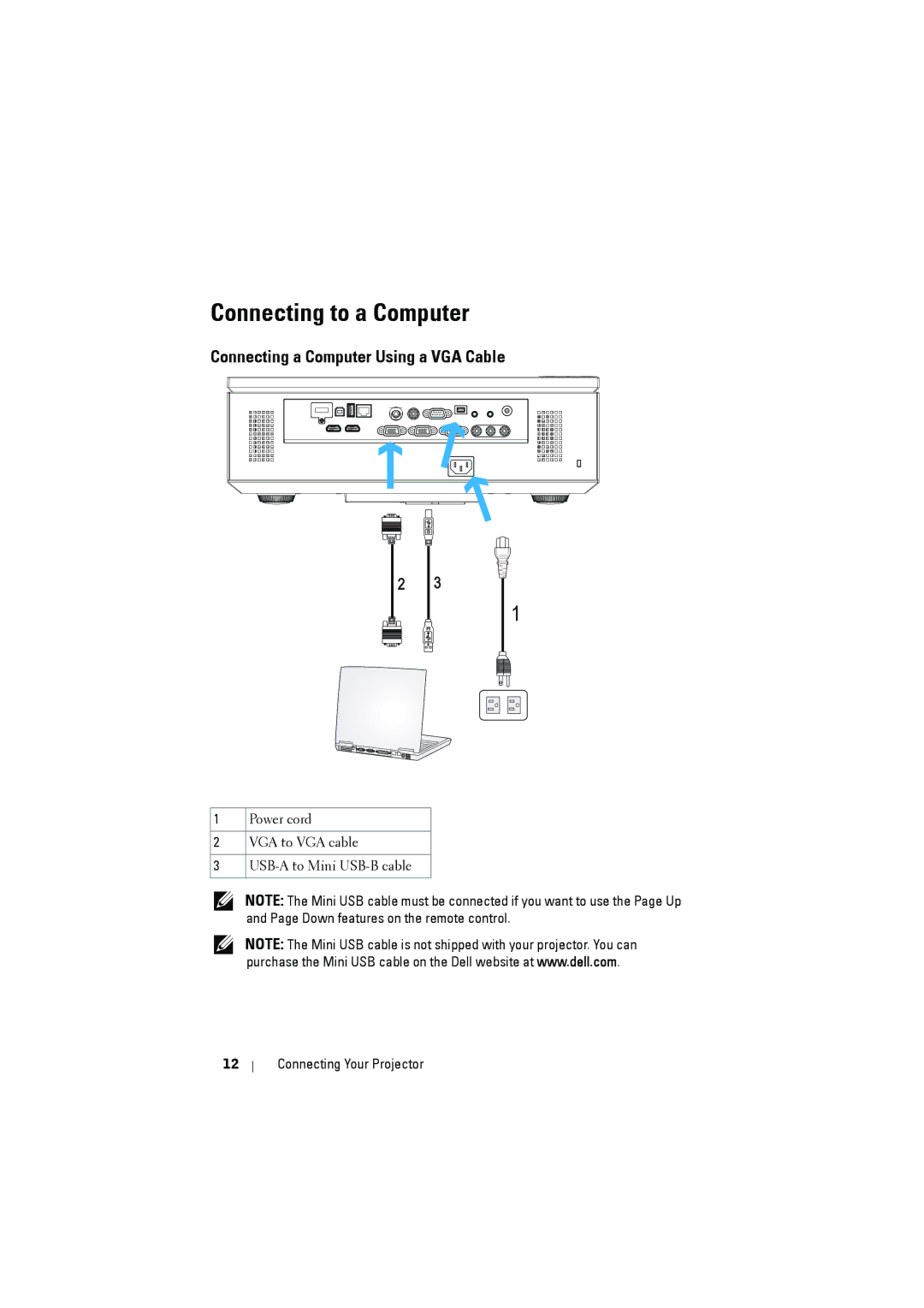 RCA 7700 manual Connecting to a Computer, Connecting a Computer Using a VGA Cable 