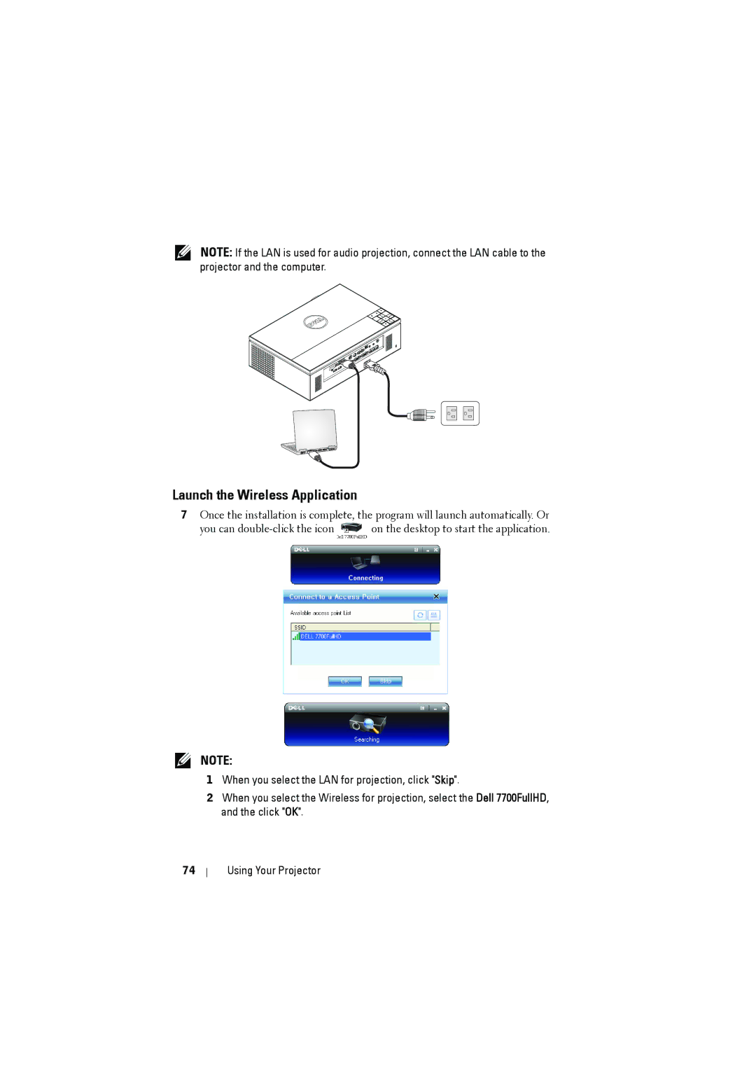 RCA 7700 manual Launch the Wireless Application 