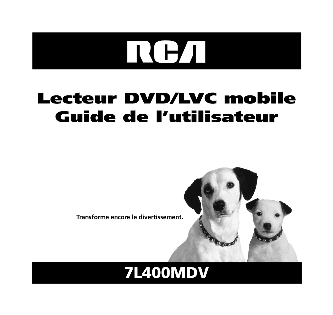 RCA 7L400MDV manual Lecteur DVD/LVC mobile Guide de lÕutilisateur 