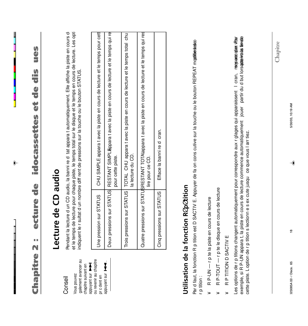 RCA 7L400MDV manual Lecture de CD audio, Conseil 