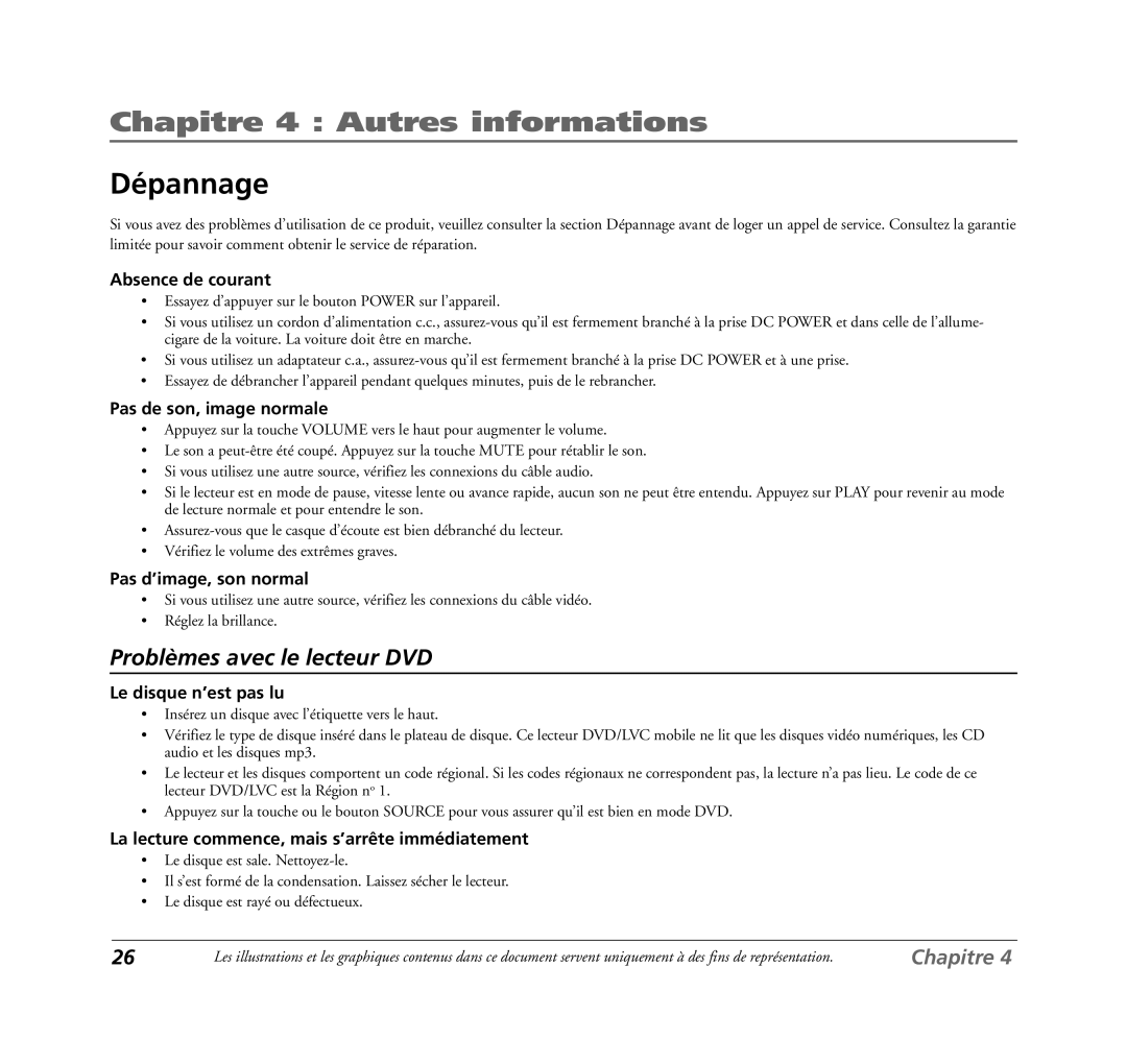 RCA 7L400MDV manual Dépannage 