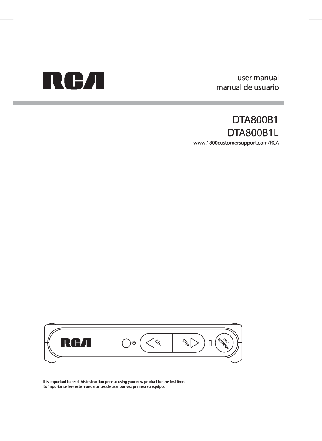 RCA 811-DTA891W030 user manual user manual manual de usuario, DTA800B1 DTA800B1L 