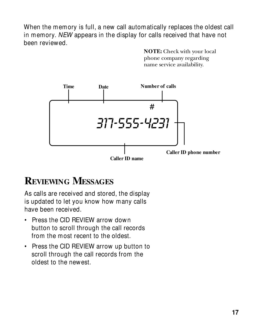 RCA 900 MHz manual Smith John, Reviewing Messages 