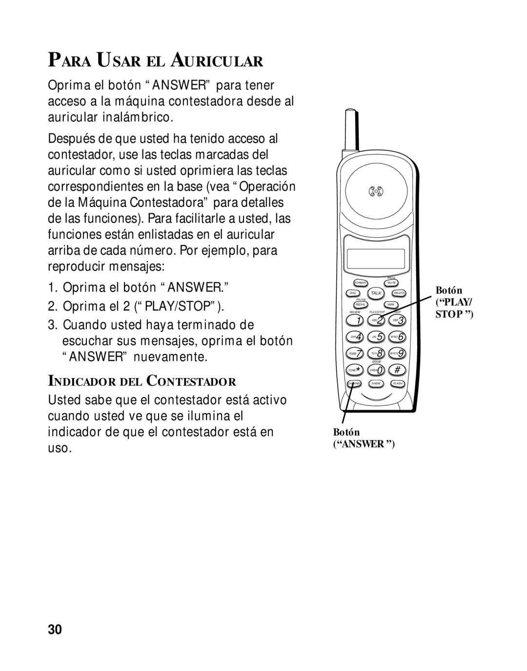 RCA 900 MHz manual Para Usar EL Auricular 