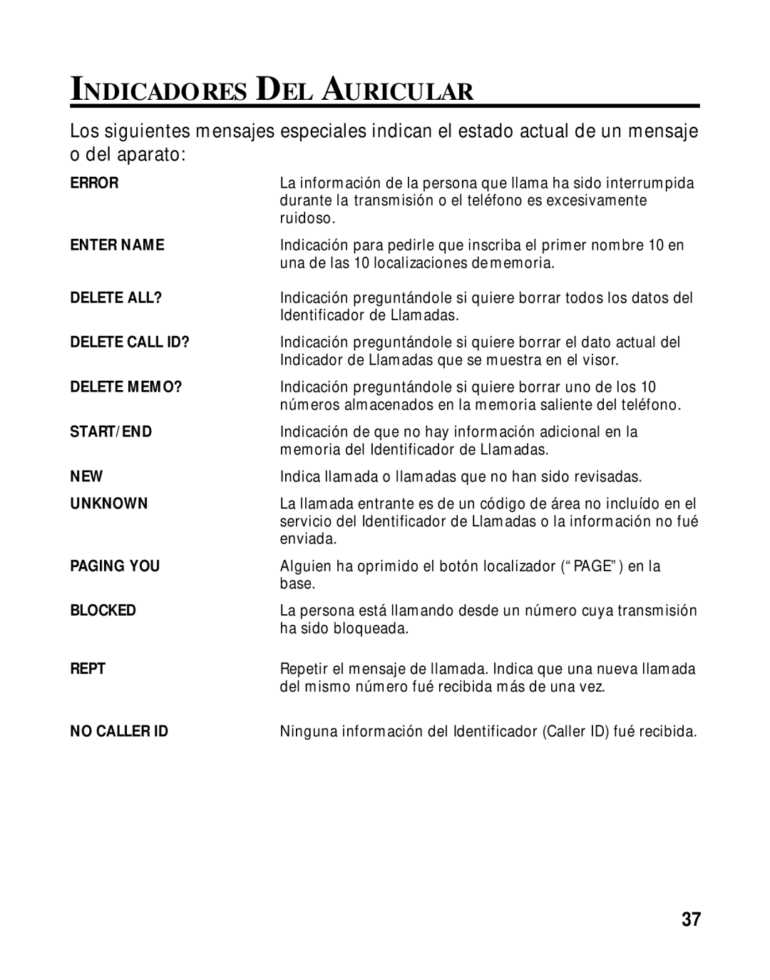 RCA 900 MHz manual Indicadores DEL Auricular 