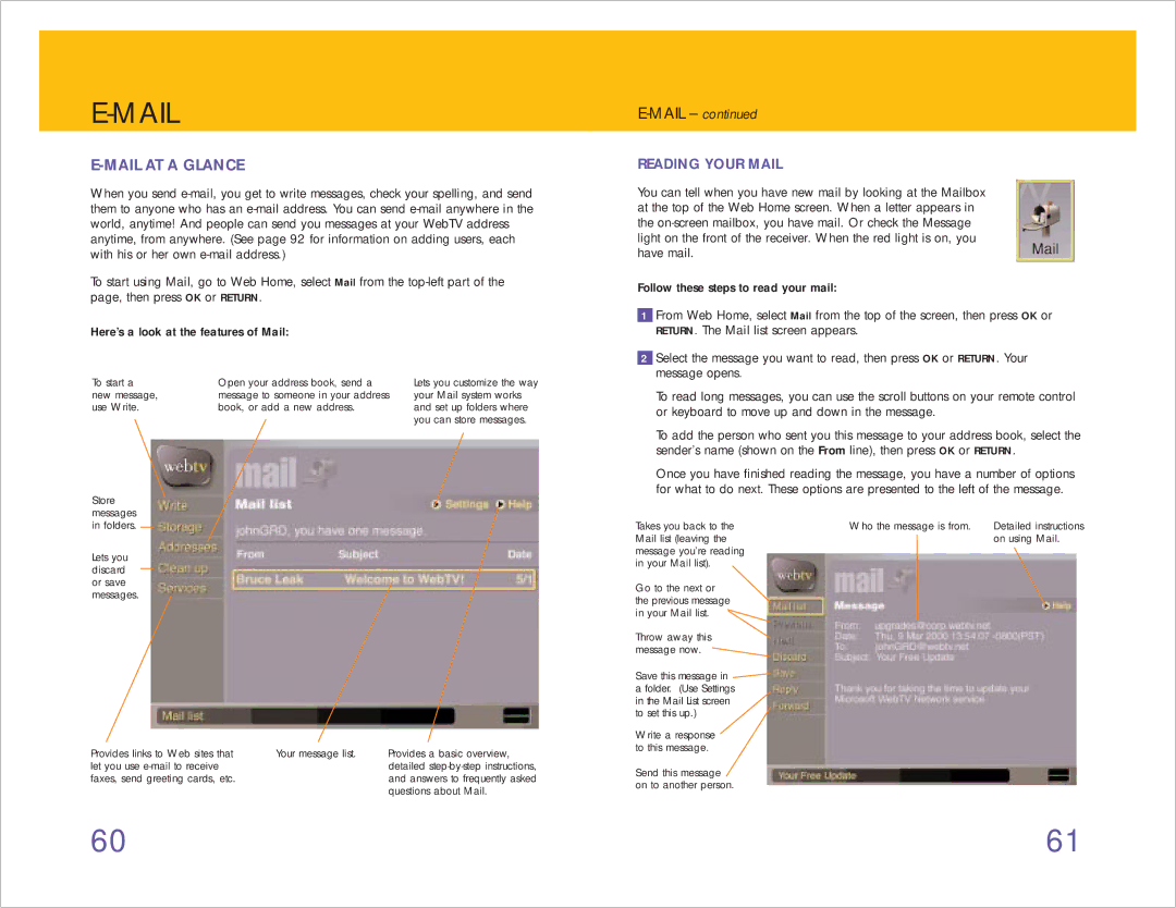 RCA 980-04038-800 manual Reading Your Mail 