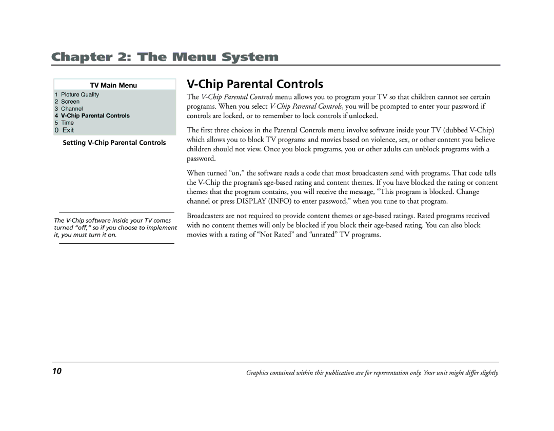 RCA 9V345T manual Setting V-Chip Parental Controls 