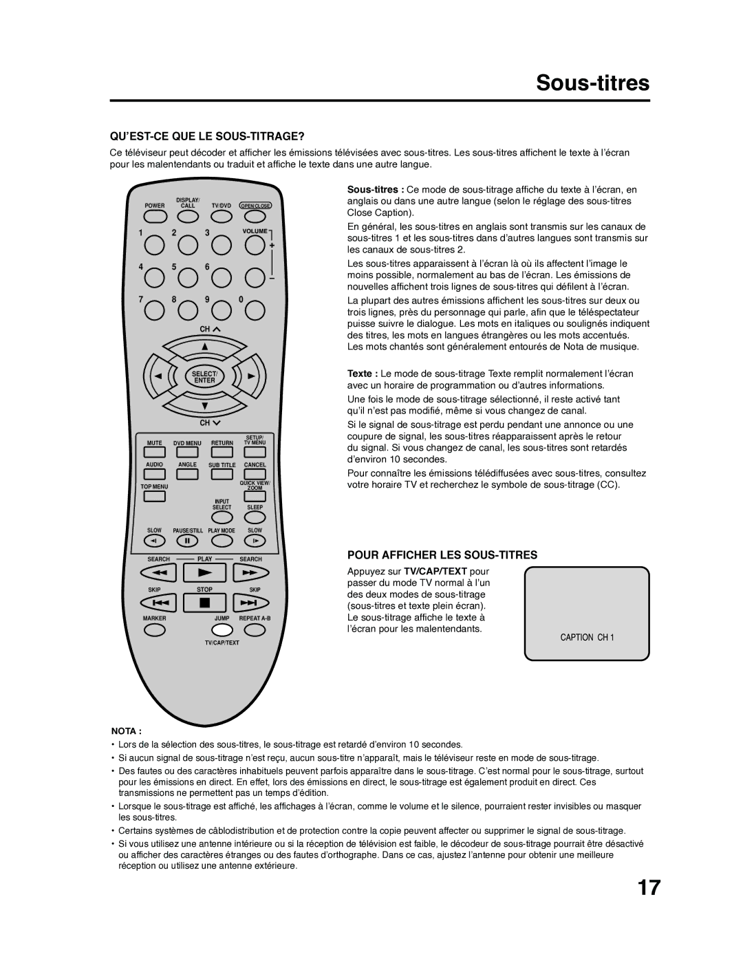 RCA 9V400TD manual Sous-titres, Qu’Est-Ce Que Le Sous-Titrage?, Pour Afficher LES SOUS-TITRES 