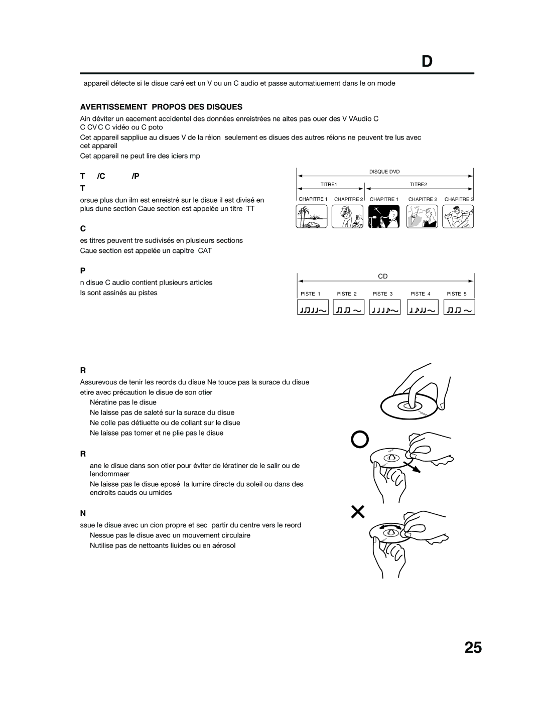 RCA 9V400TD manual Avertissement À Propos DES Disques 