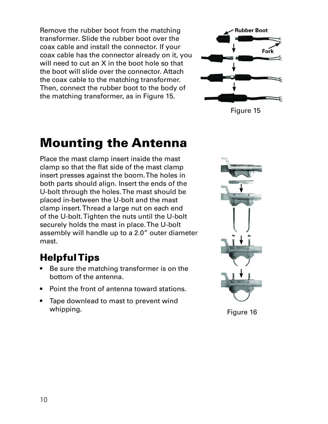 RCA ANT3037X installation manual Mounting the Antenna, Helpful Tips 