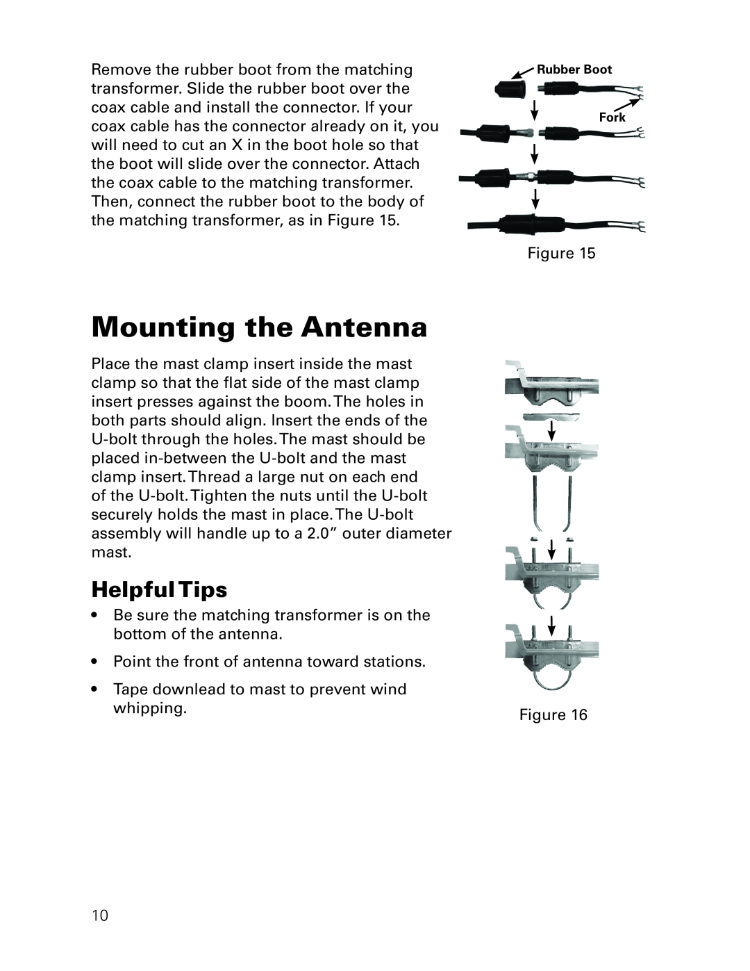 RCA ANT3037X installation manual Mounting the Antenna, Helpful Tips 