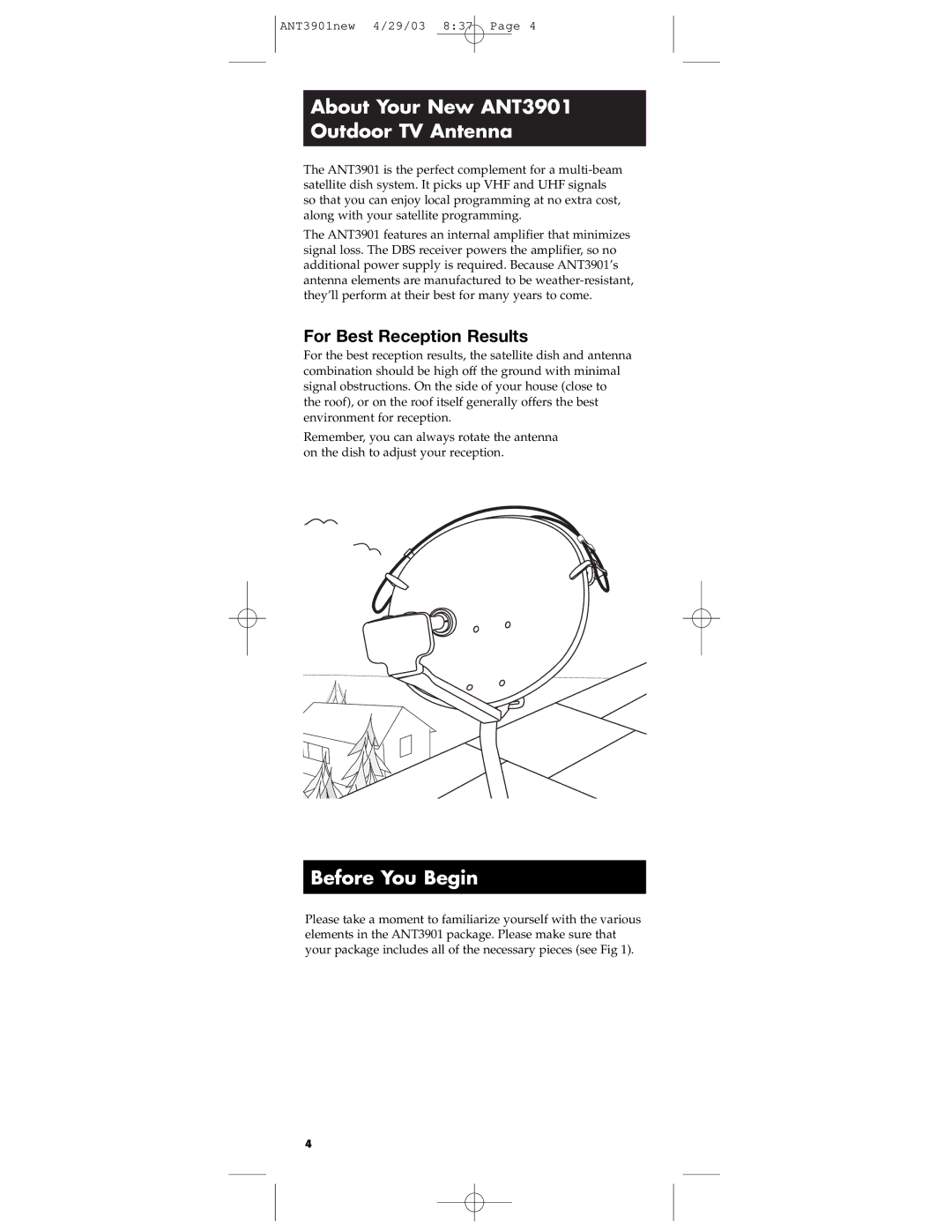 RCA warranty About Your New ANT3901 Outdoor TV Antenna, Before You Begin, For Best Reception Results 