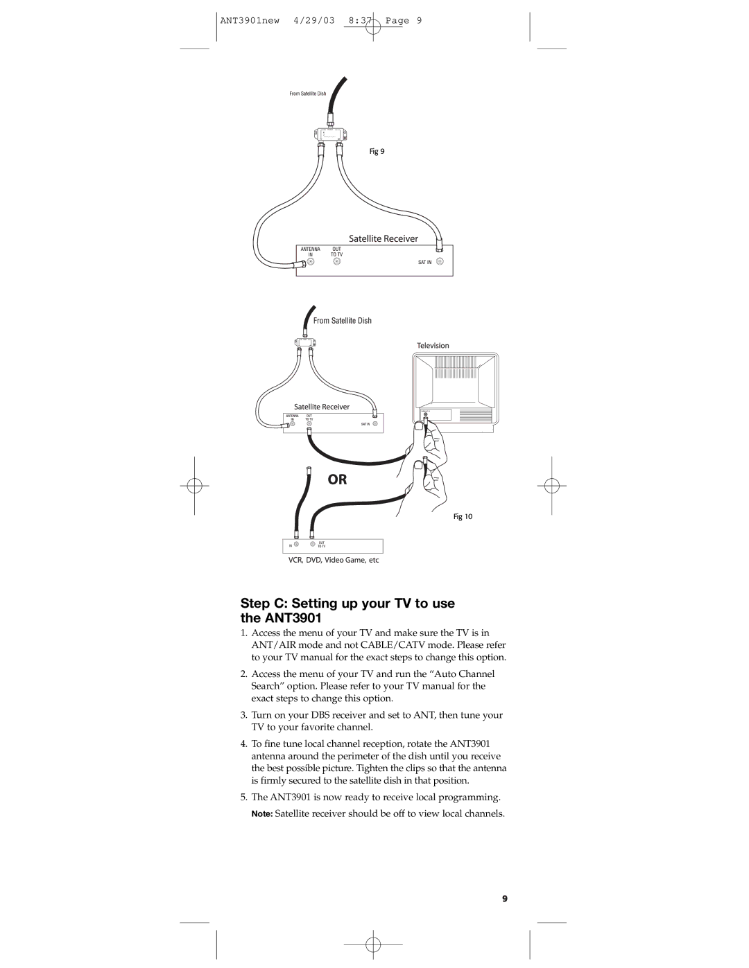 RCA warranty Step C Setting up your TV to use the ANT3901 