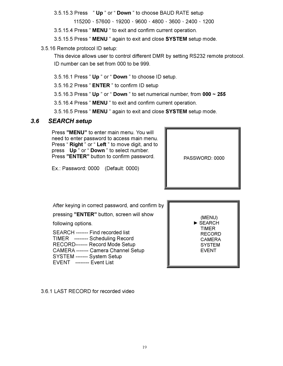 RCA AVC 776 appendix Search setup 