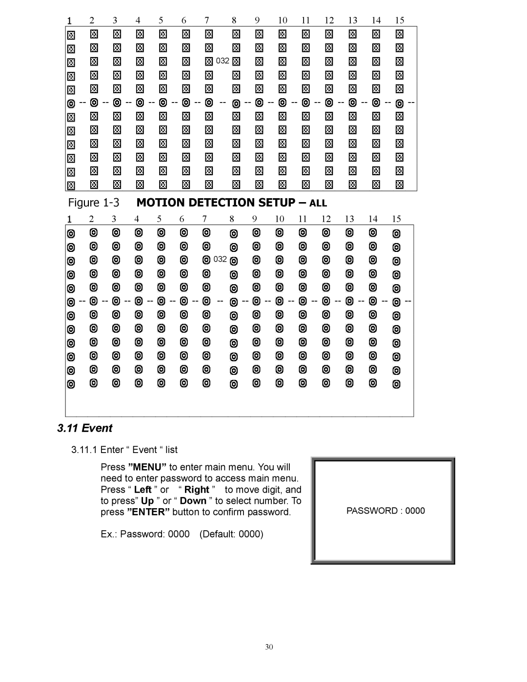 RCA AVC 776 appendix Motion Detection Setup ALL, Event 