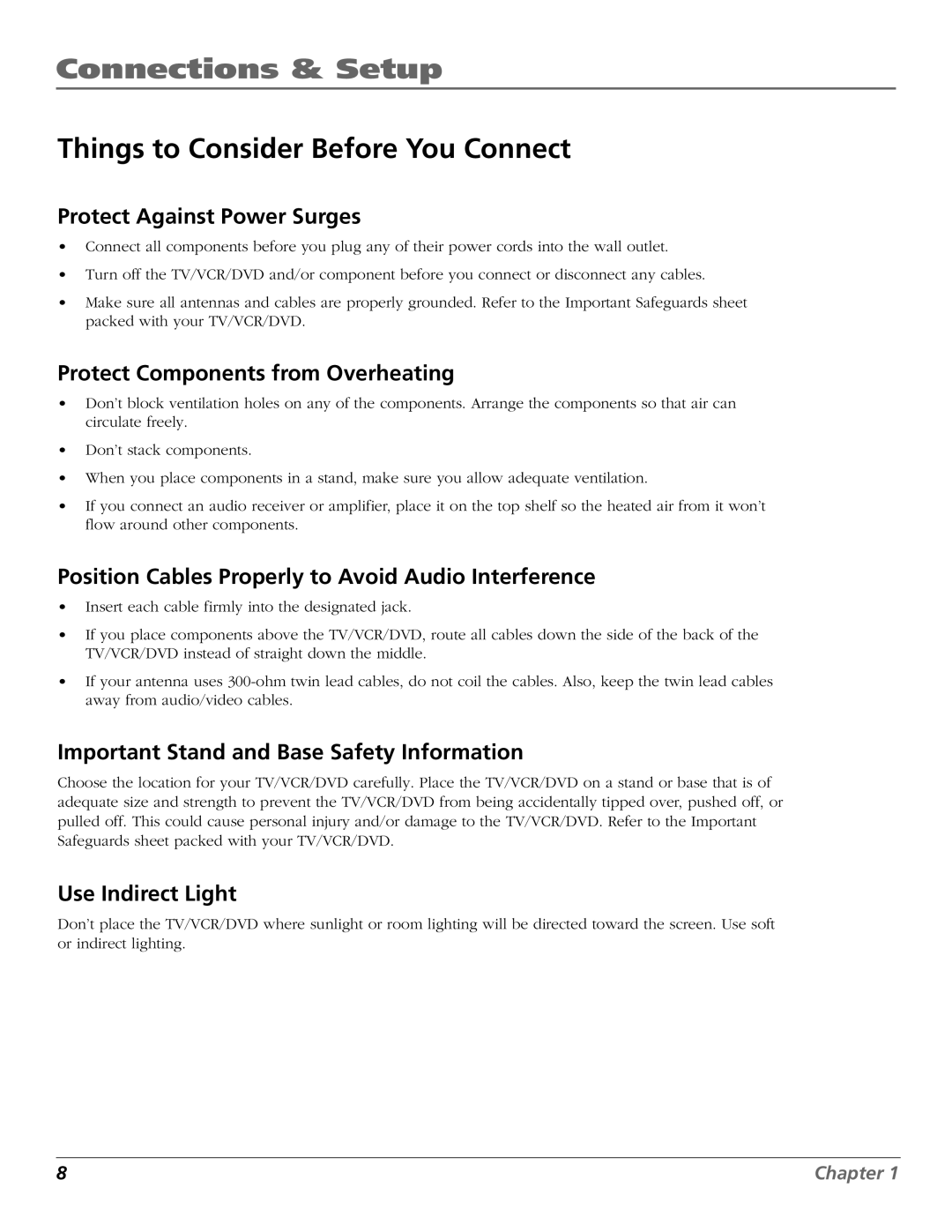 RCA B27TF680 manual Connections & Setup, Things to Consider Before You Connect 