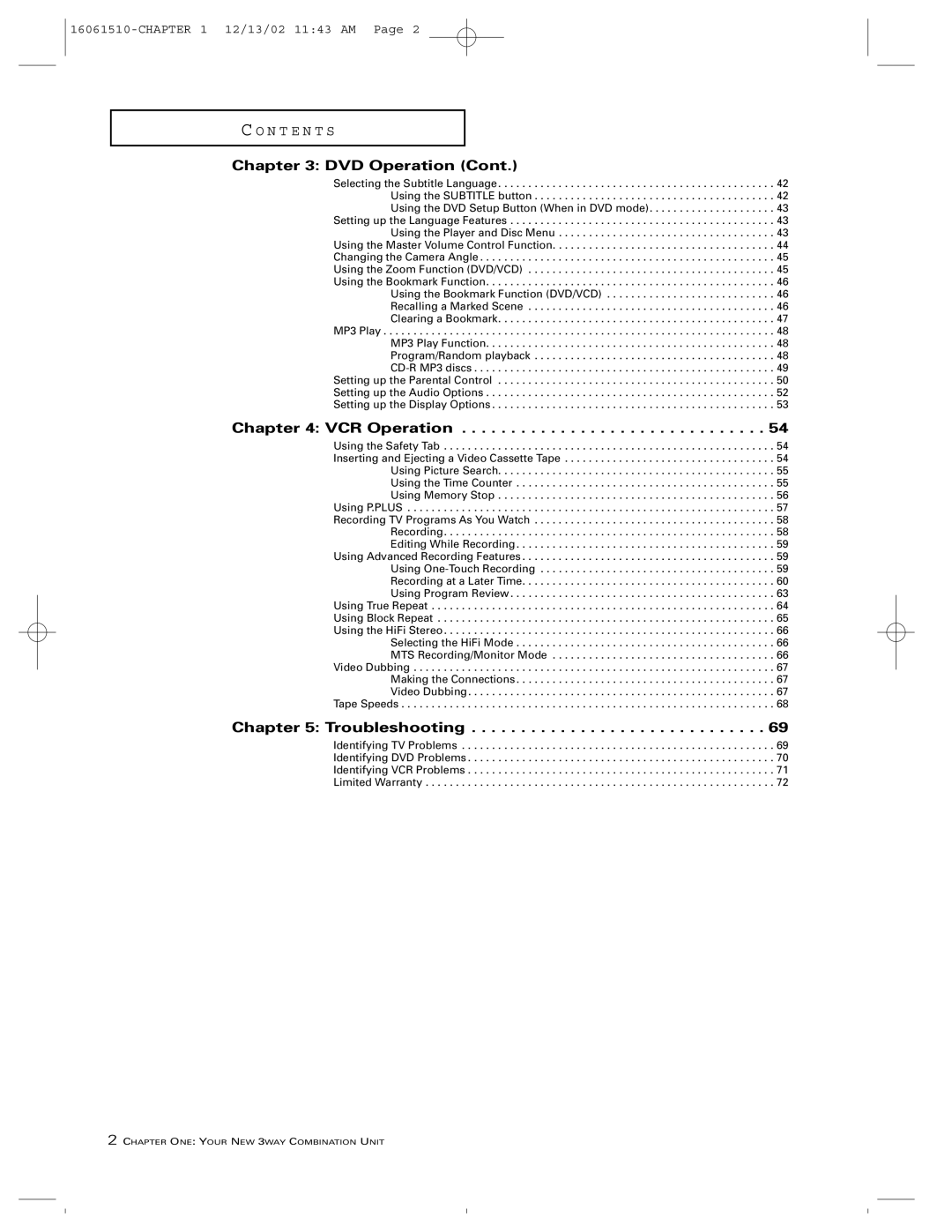 RCA B27TF685 manual VCR Operation, Troubleshooting 