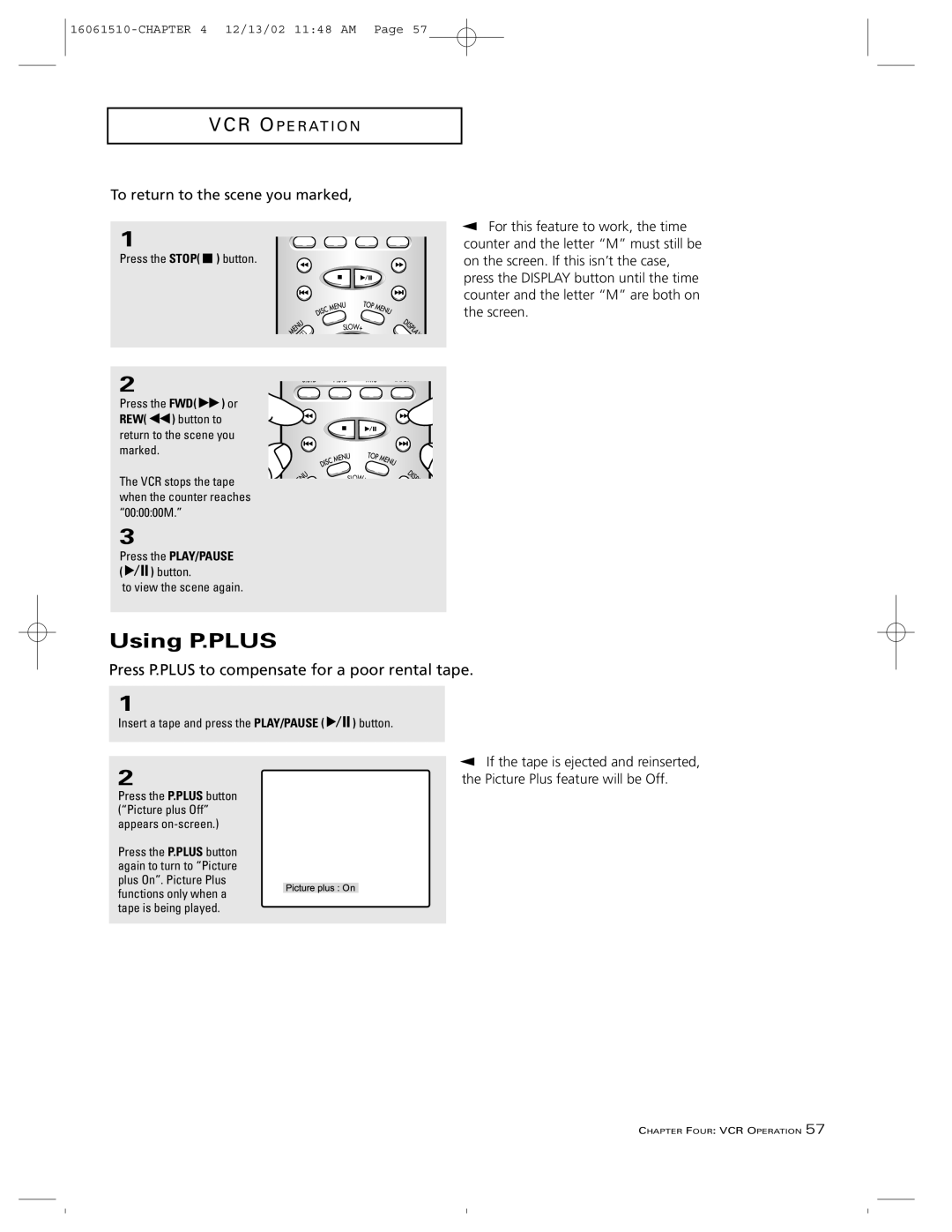 RCA B27TF685 manual Using P.PLUS 