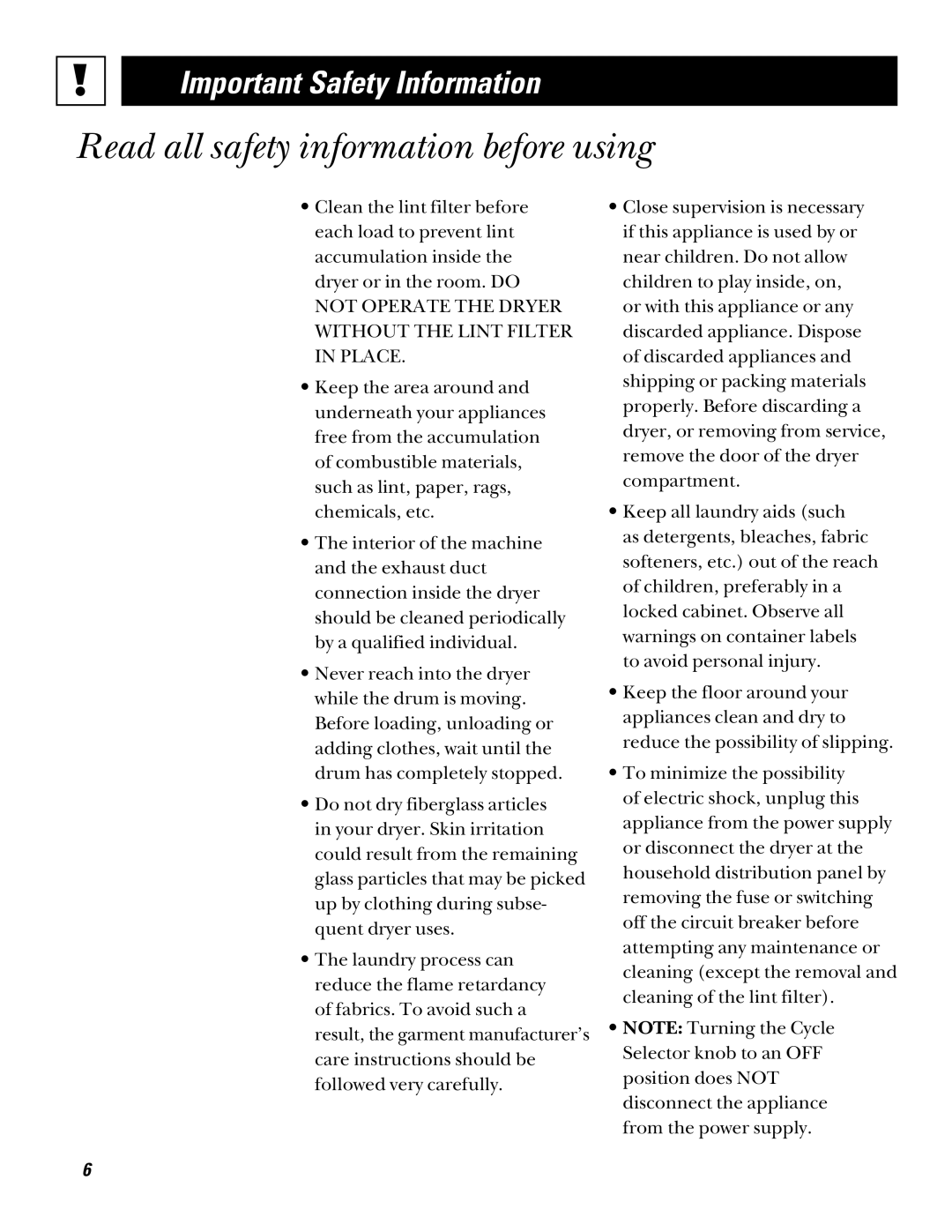 RCA bjlr473et, bljr473gt operating instructions Read all safety information before using 