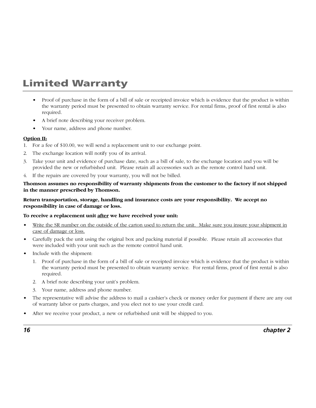 RCA BLC524 user manual Limited Warranty 