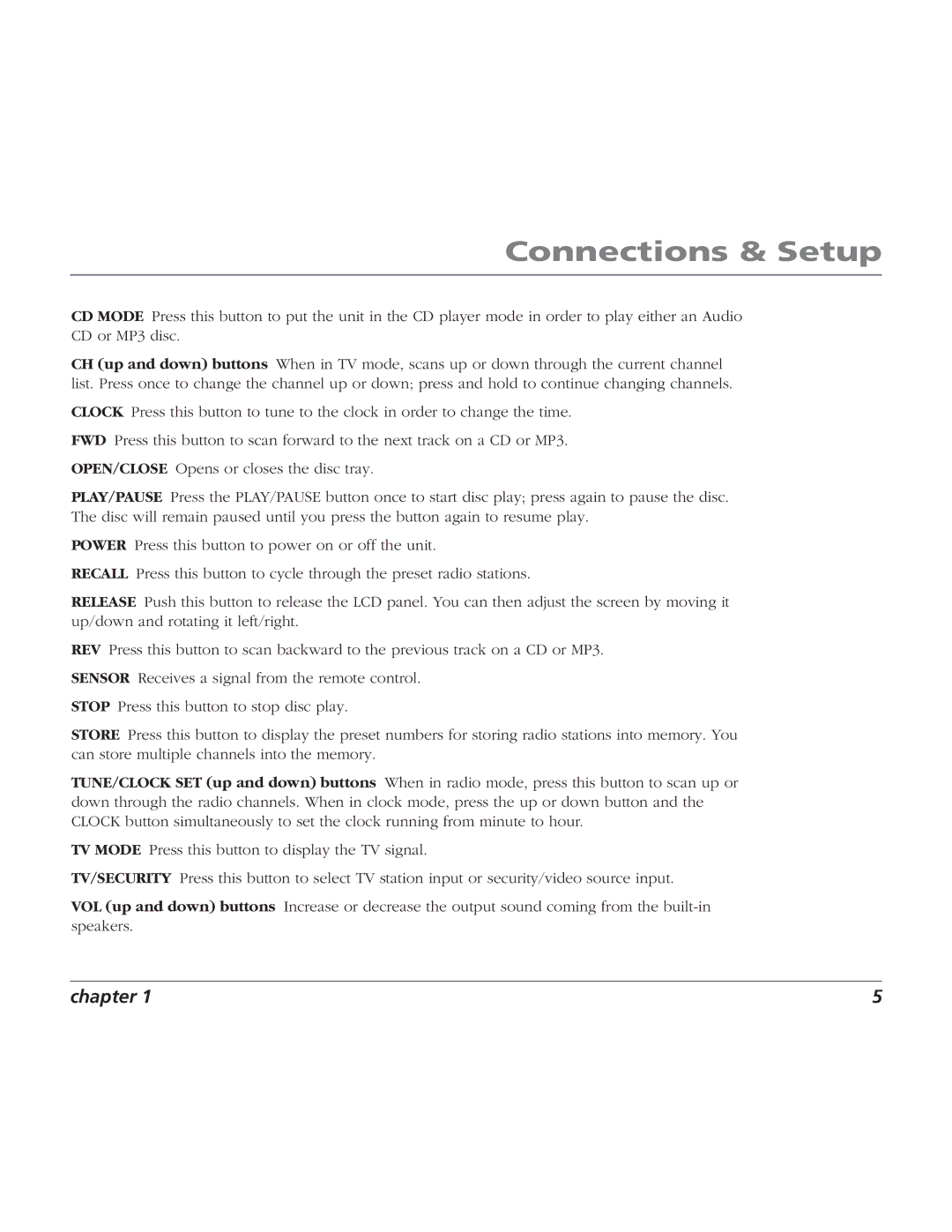 RCA BLC524 user manual Connections & Setup 